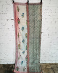 Handblock Printed Kantha Throw - Pinks