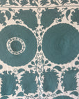 Cotton Hand Embroidered Sozani Throw - Soft Teal