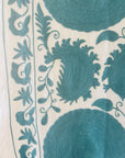 Cotton Hand Embroidered Sozani Throw - Soft Teal