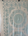 Cotton Hand Embroidered Sozani Throw - Pale Mint