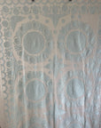 Cotton Hand Embroidered Sozani Throw - Pale Mint