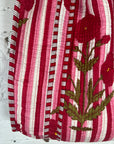 Printed Tote Bag - Red flower and Stripe