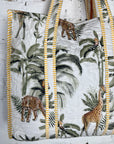 Printed Tote Bag - Giraffe and Palms