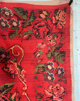 Moldavian Floral Print Kantha Throw - Red