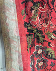 Moldavian Carpet Print Kantha Throw - Red