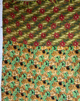 Vintage Kantha Throw - Green Floral