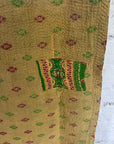 Vintage Kantha Throw - Green Floral