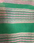 Vintage Kantha Throw - Green Floral