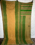 Vintage Kantha Throw - Green Floral