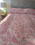 Hand Embroidered Throw - Pale Pink