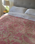 Hand Embroidered Throw - Pale Pink