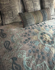 Cotton Velvet Embroidered Suzani Bedcover - Rose Grey