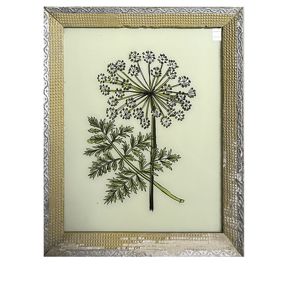 Hand Painted Indian Glass Art - Flowers - Medium