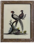 Hand Painted Indian Glass Art - Pheasants - Medium