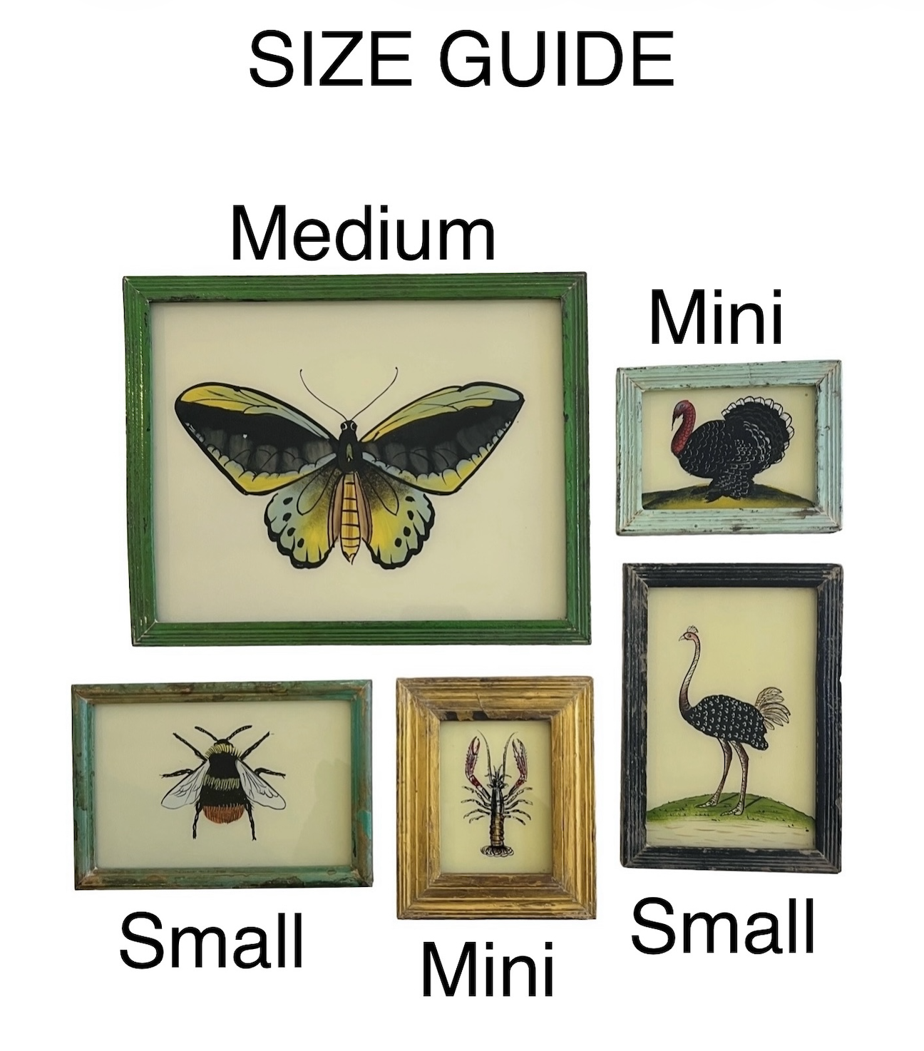 Hand Painted Indian Glass Art - Cockerel - Mini