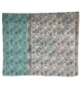 Vintage Kantha Throw with Handblock Print
