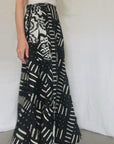 Hand Screen Printed Cotton Reversible Wrap Maxi Skirt